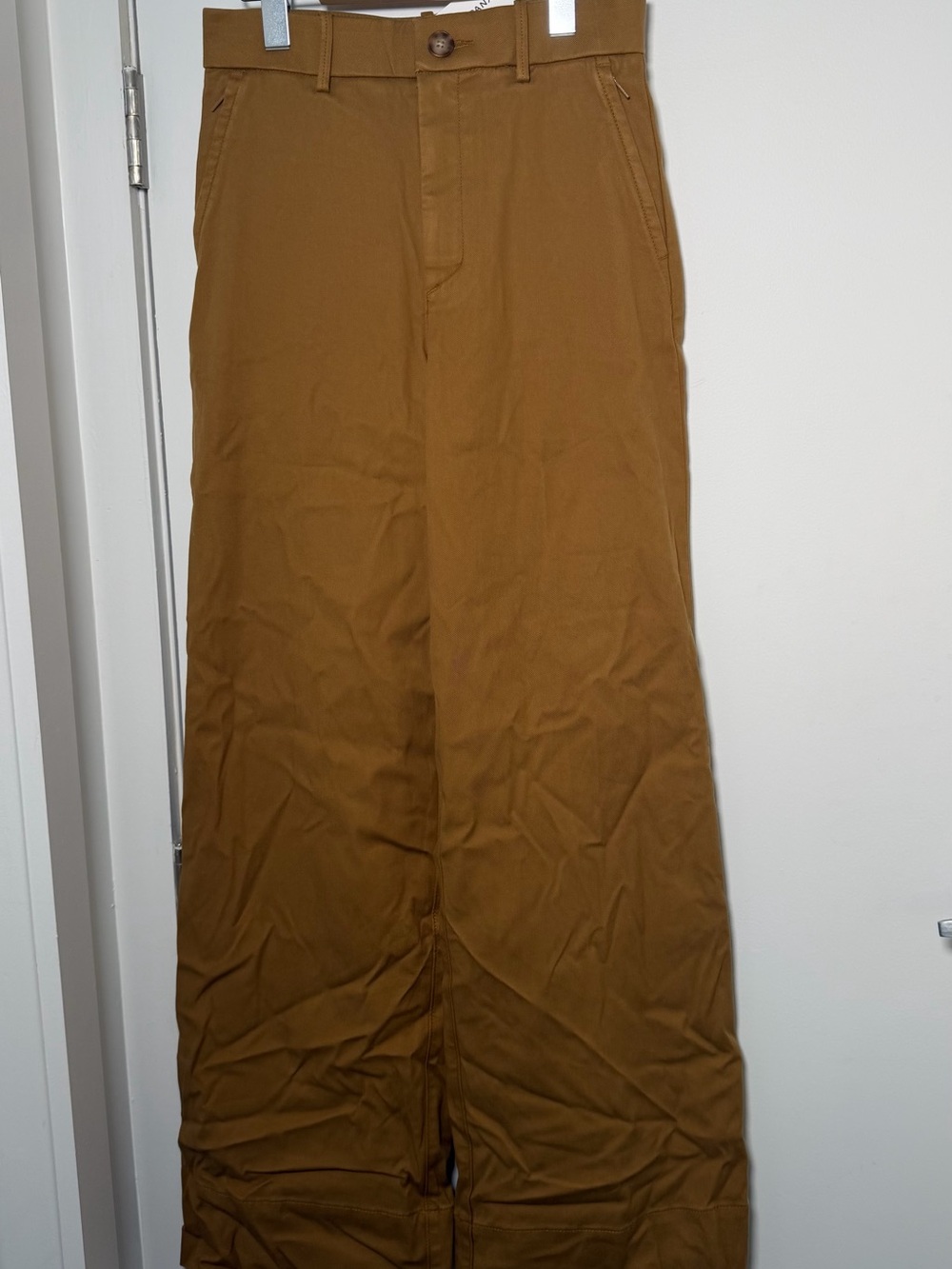 SPANX women’s stretch twill wide leg Pants in Tan-Brown